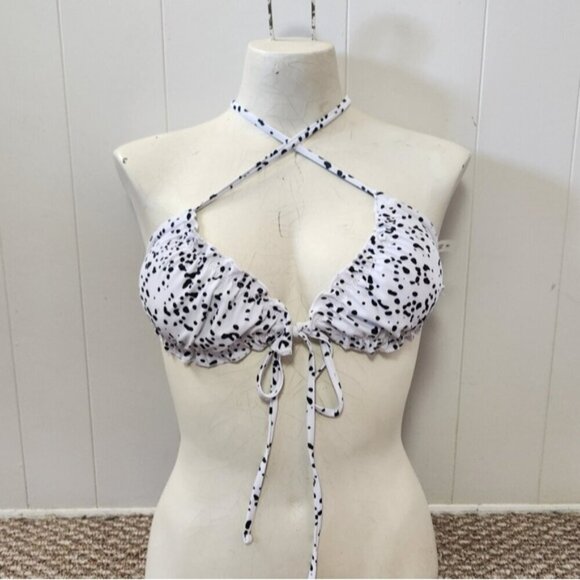 Zaful NEW White Polka Dot Cheeky Bikini Swim Suit Swimsuit Halter Bathin… - Picture 2 of 11